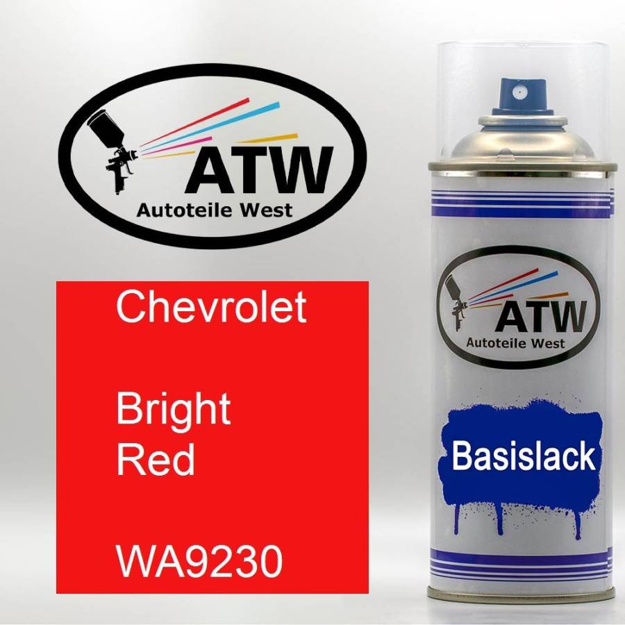 Chevrolet, Bright Red, WA9230: 400ml Sprühdose, von ATW Autoteile West.